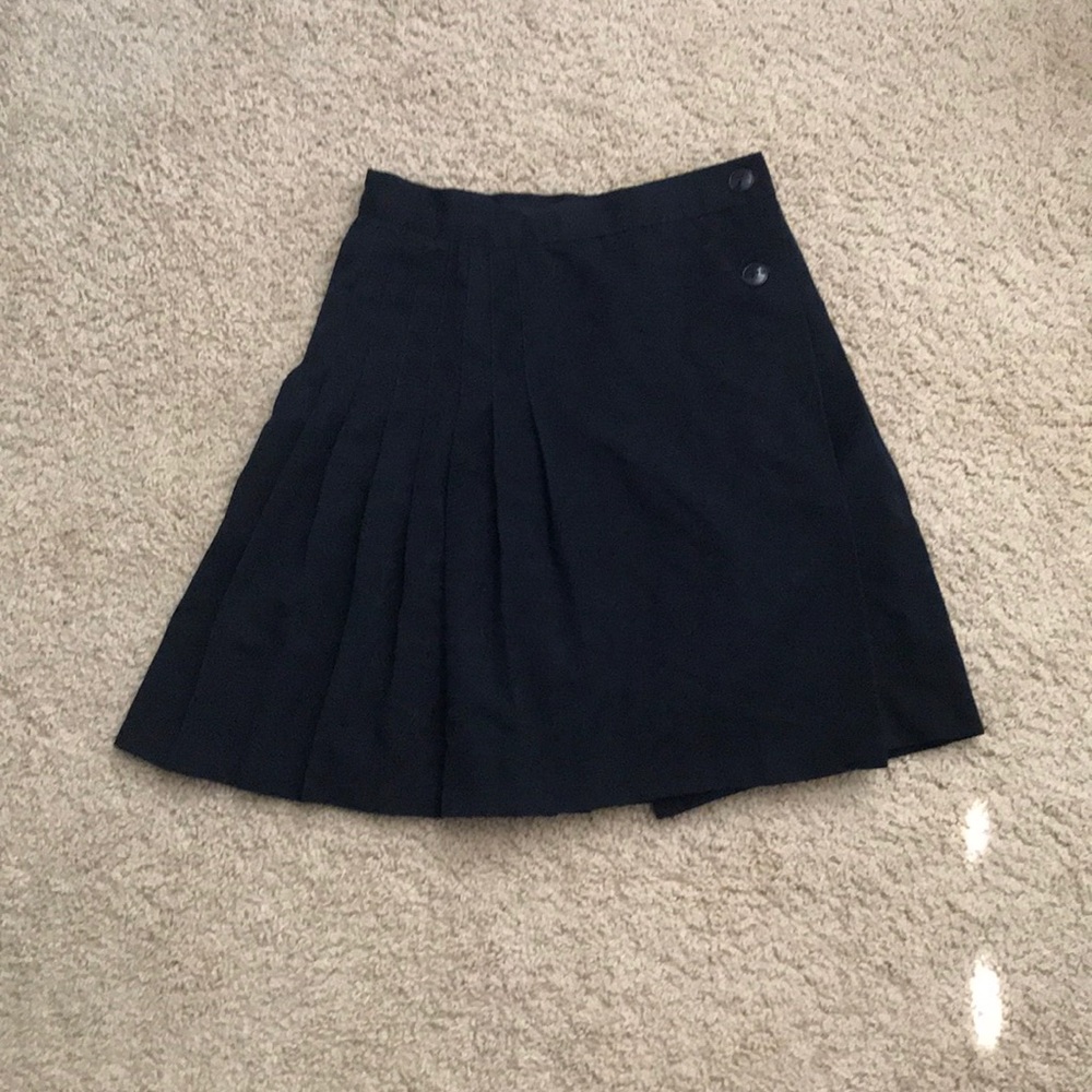 A navy wrap skirt from Tracy Evans
